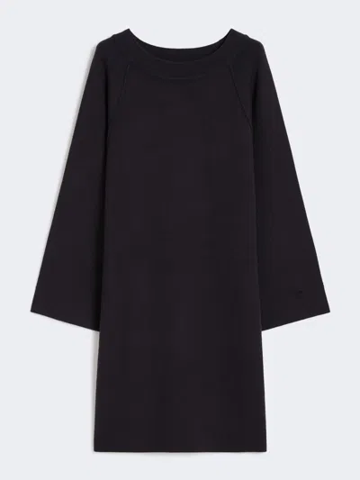 Max Mara Viscose And Wool Yarn Dress In Brown