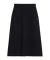 Max Mara Viscose And Wool Yarn Skirt In Blue