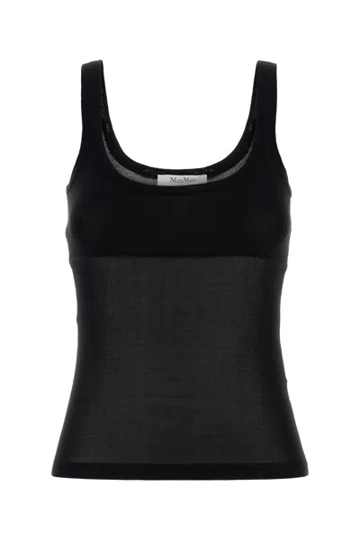 Max Mara Viscose Blend Biada Tank Top In Black