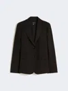 Max Mara Stretch Viscose Canvas Blazer In Black