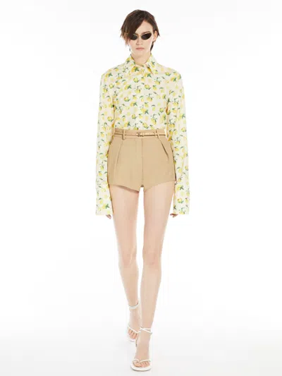 Max Mara Viscose-blend Shorts In Beige