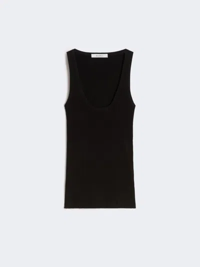 Max Mara Viscose-blend Yarn Top In Black