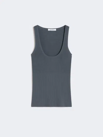 Max Mara Viscose-blend Yarn Top In Gray
