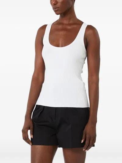 Max Mara Viscose Blend Yarn Top In White