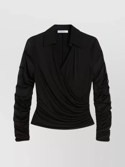 MAX MARA VISCOSE BLOUSE SHEER SLEEVES