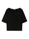 Max Mara Viscose Boat Neck Sweater In Black