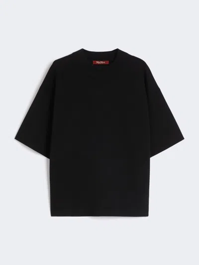 Max Mara Viscose Boxy Sweater In Black
