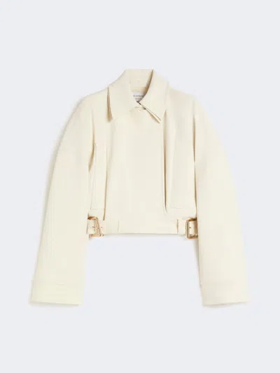 Max Mara Viscose Cady Cropped Jacket In White