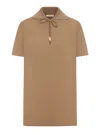 Max Mara Knitwear With Open Polo Collar And V-neck In Brown