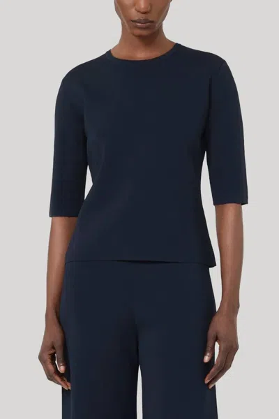 Max Mara Viscose Crêpe Crew-neck Jumper In Ultramarine In Blue