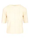 Max Mara Viscose Crepe Crop Top T-shirt White