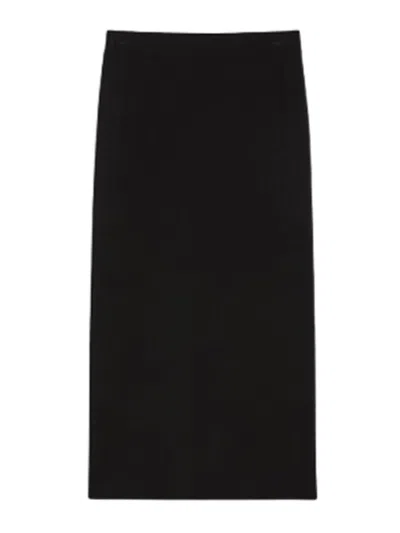 Max Mara Viscose Crepe Pencil Skirt In Black