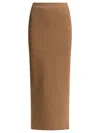 Max Mara Viscose Crepe Skirt In Brown