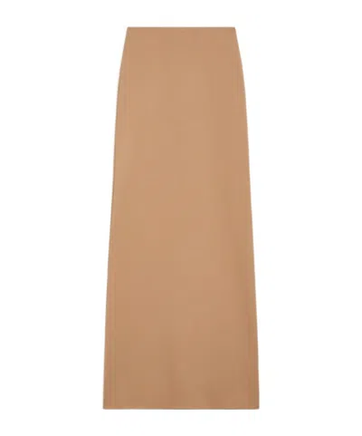 Max Mara Viscose Crepe Skirt In Beige