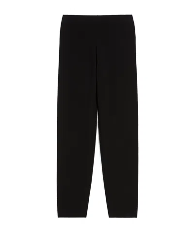 Max Mara Viscose Crêpe Trousers In Black