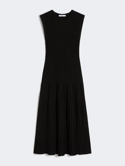 Max Mara Viscose Crêpe Yarn Dress In Black