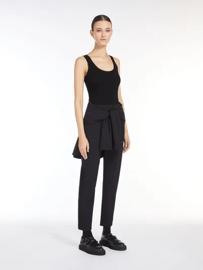 Max Mara Viscose Crepe Yarn Top In Black