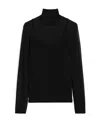 Max Mara Viscose High-necked Sweater In Black