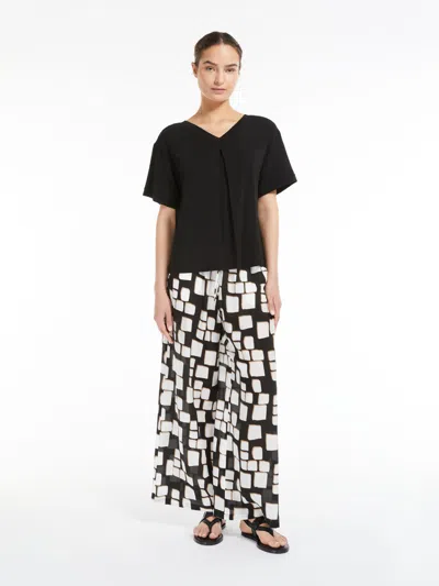 Max Mara Viscose Jersey Blouse In Black