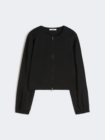 Max Mara Viscose Jersey Boxy Jacket In Black