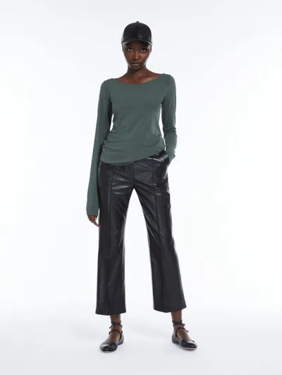 Max Mara Viscose Jersey Crêpe T-shirt In Green