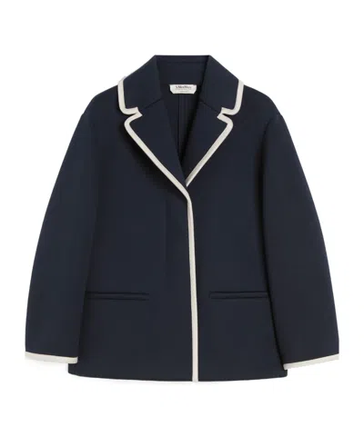 Max Mara Viscose Jersey Jacket In Blue