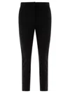 Max Mara Cropped Viscose Trousers In Black