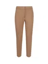 Max Mara Straight-leg Tailored Cotton Pants With Structured Waistband In Honey