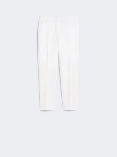 Max Mara Viscose Jersey Trousers In White