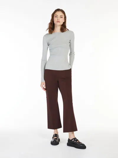 Max Mara Viscose Jersey Trousers In Gray
