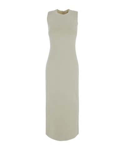 Max Mara Viscose Knit Sheath Dress In White