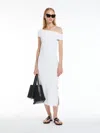 Max Mara Viscose Knit Slim-fit Dress In Optical White