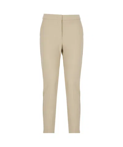 Max Mara Viscose Knitted Trousers In Nude