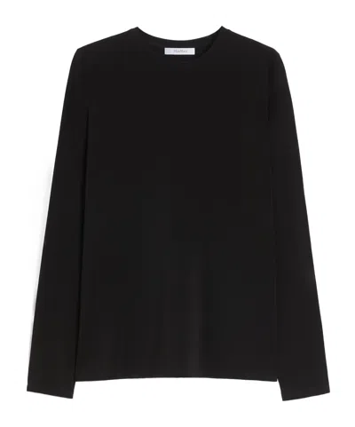Max Mara Viscose Mesh T-shirt In Black