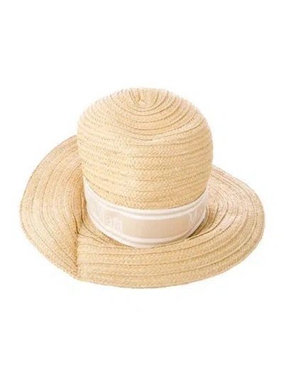 Pre-owned Max Mara Viscose Panama Hat In Neutrals