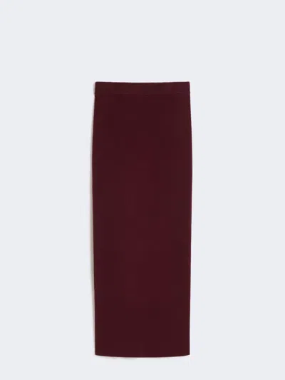 Max Mara Viscose Pencil Skirt In Burgundy
