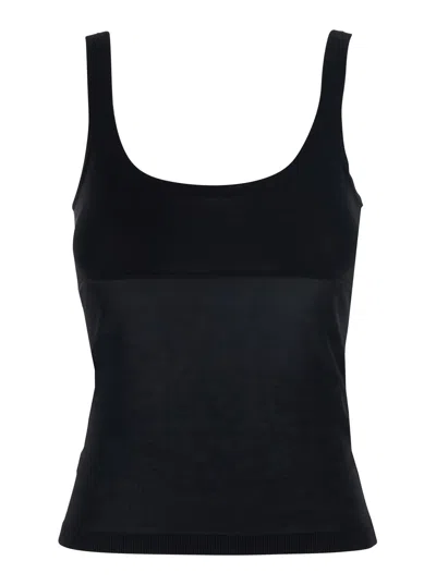 Max Mara Viscose Round-neck Tank Top In Black