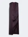 Max Mara Viscose Satin Dress In Purple