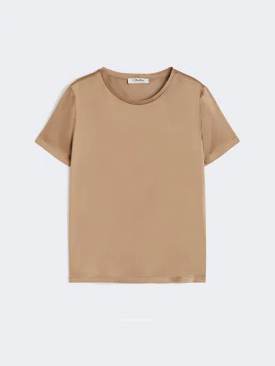 Max Mara Viscose Satin T-shirt In Brown