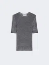 Max Mara Viscose Short-sleeved Mesh Jumper In Gray