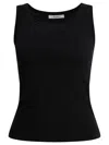 Max Mara Ribbed Sleeveless Knit Top In Black