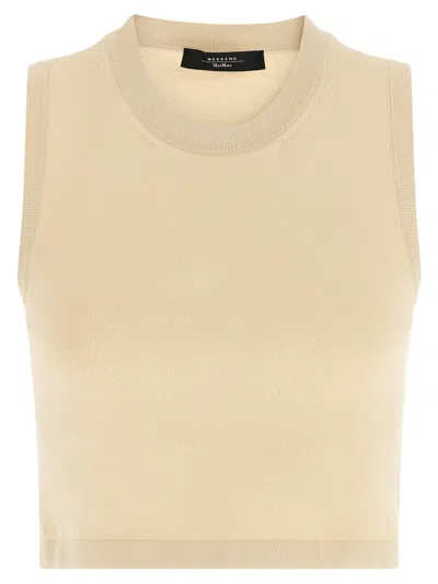 Max Mara Viscose Tank Top In Neutral