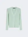 Max Mara Viscose V-neck Cardigan In Green