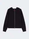 Max Mara Viscose Yarn Bomber Jacket In Black