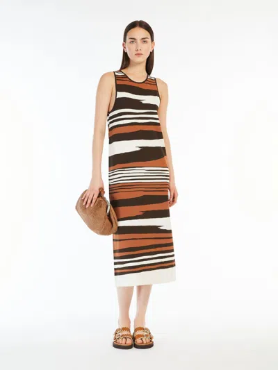 Max Mara Viscose Yarn Dress In Brown