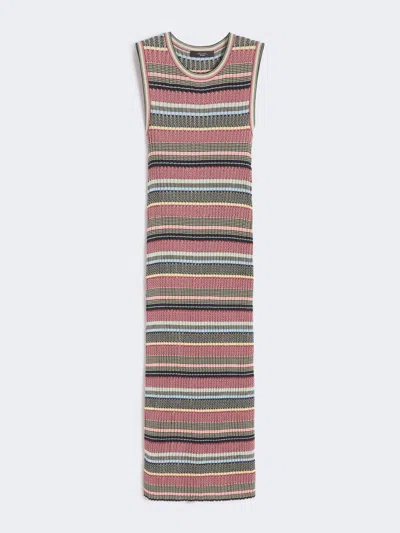 Max Mara Viscose Yarn Midi Dress In Multi