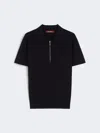 Max Mara Viscose Yarn Polo Shirt In Black