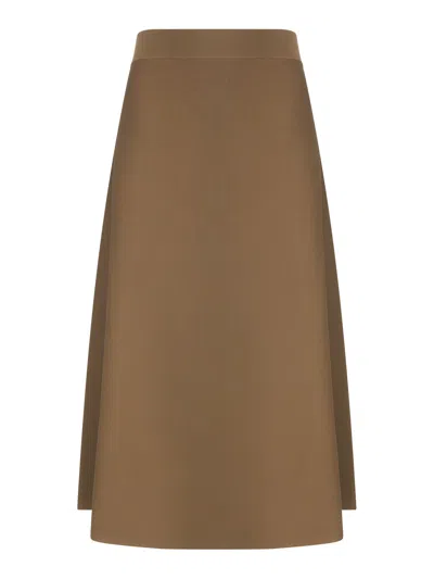 Max Mara Viscose Yarn Skirt In Green