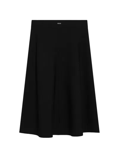 Max Mara Flared Skirt Smooth Texture Design In Black
