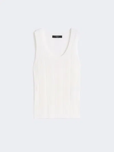 Max Mara Viscose Yarn Sleeveless Jumper In White